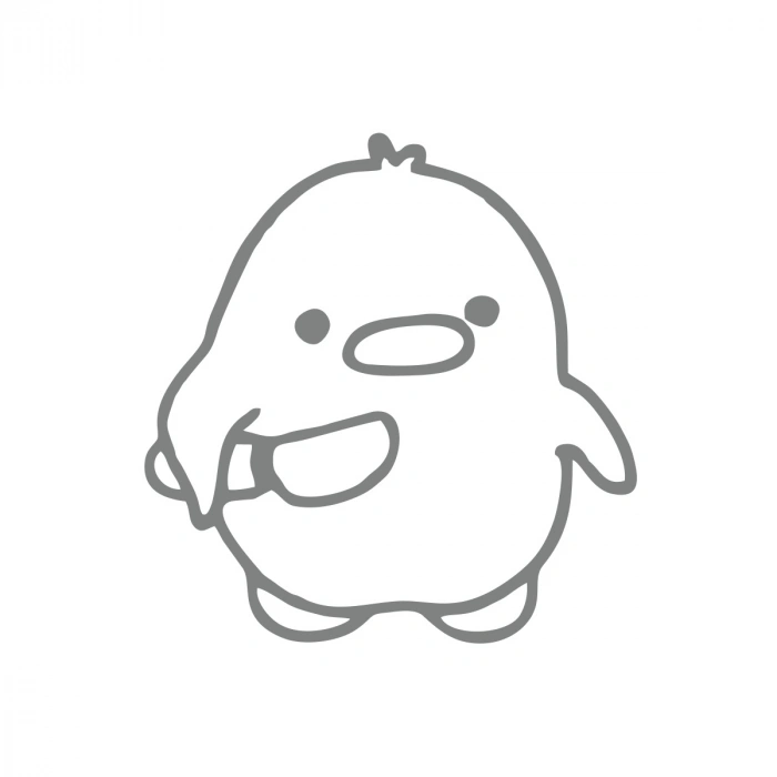 Bıçaklı Kuş Stikcer 17x17 Cm Gri