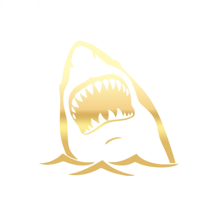 Köpek Balığı Sticker 17x17 Cm Gold