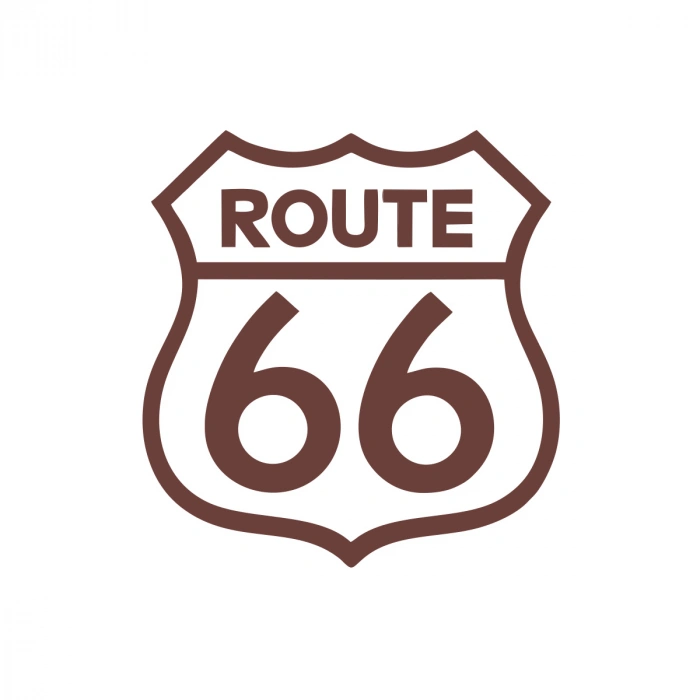 Route 66 Sticker 17x17 Cm Kahverengi