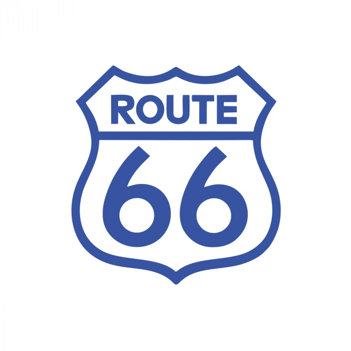Route 66 Sticker 17x17 Cm Mavi