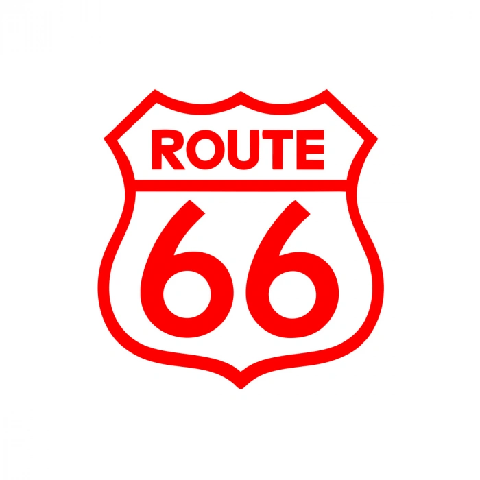 Route 66 Sticker 17x17 Cm Kırmızı