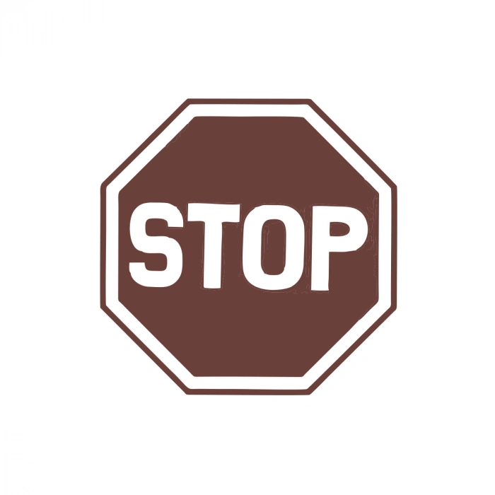 Stop Stikcer 17x17 Cm Kahverengi