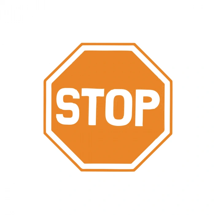 Stop Stikcer 17x17 Cm Turuncu