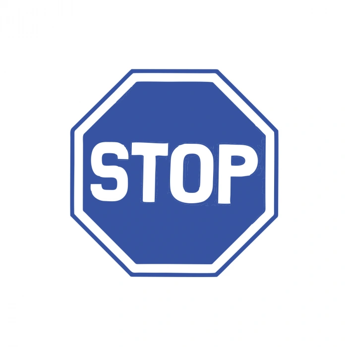 Stop Stikcer 17x17 Cm Mavi
