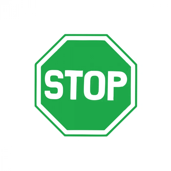 Stop Stikcer 17x17 Cm Yeşil