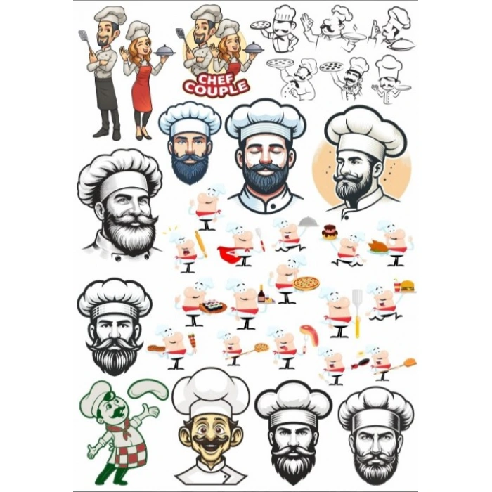 Aşçı Sticker Set