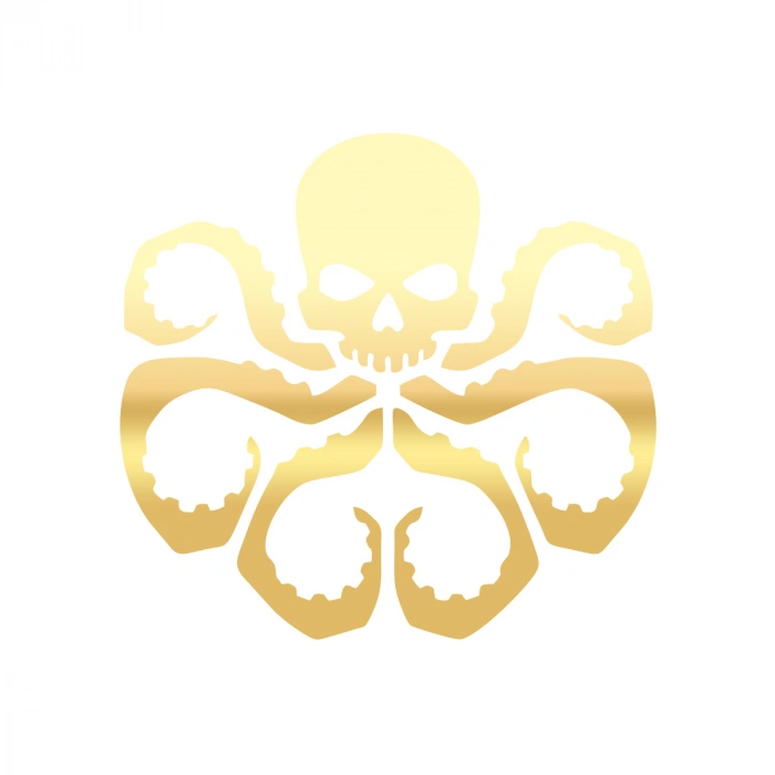 Ahtapot Sticker 17x17 Cm Gold