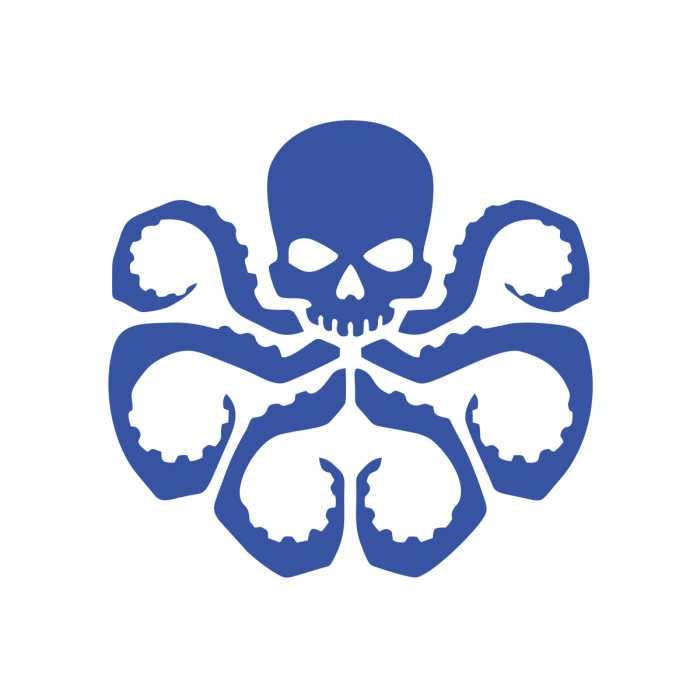 Ahtapot Sticker 17x17 Cm Mavi