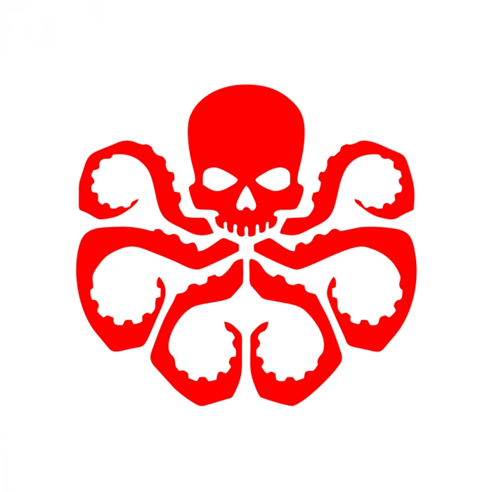 Ahtapot Sticker 17x17 Cm Kırmızı