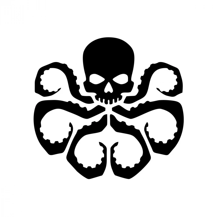 Ahtapot Sticker 17x17 Cm Siyah