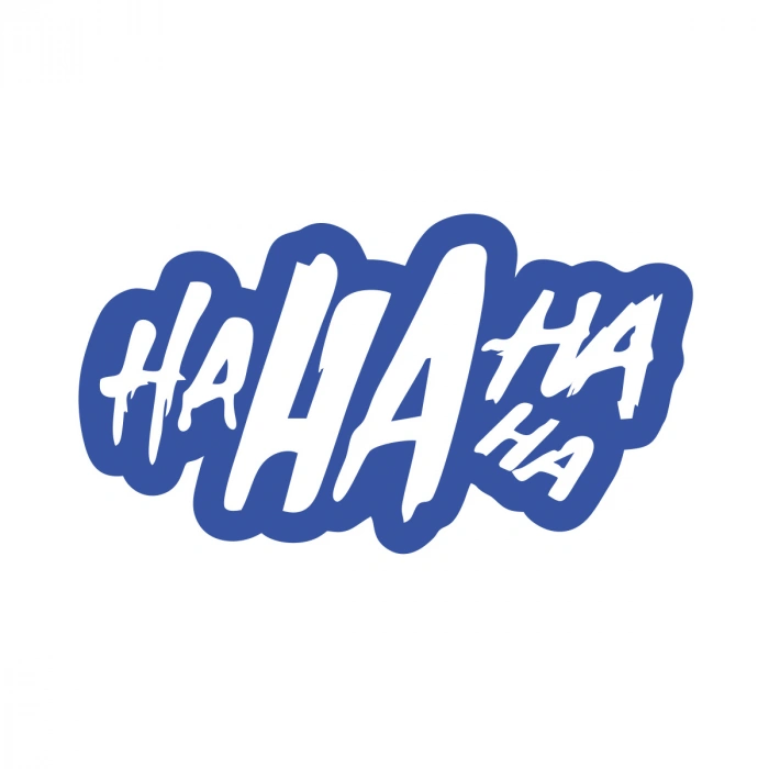 Ha ha ha ha Sticker 17x17 Cm Mavi