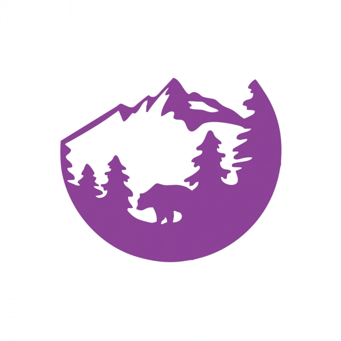 Doğa ve Dağ Sticker 17x17 Cm Mor