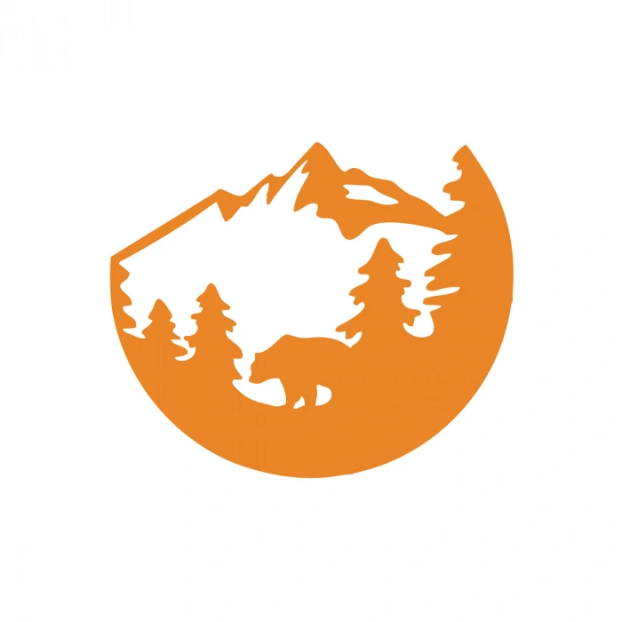 Doğa ve Dağ Sticker 17x17 Cm Turuncu