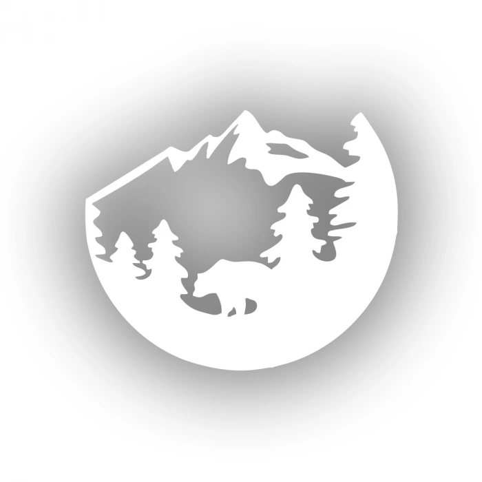 Doğa ve Dağ Sticker 17x17 Cm Beyaz