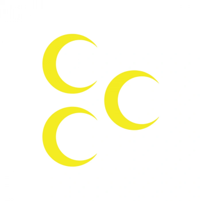 Üç Hilal Sticker 17x17 Cm Sarı