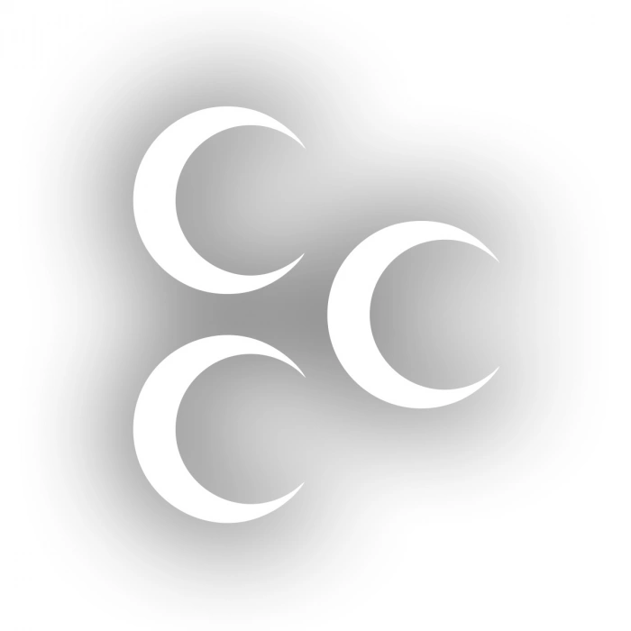 Üç Hilal Sticker 17x17 Cm Beyaz