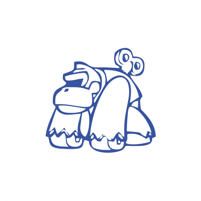 Goril Sticker 17x17 Cm Mavi