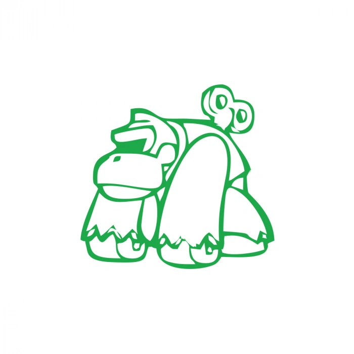 Goril Sticker 17x17 Cm Yeşil