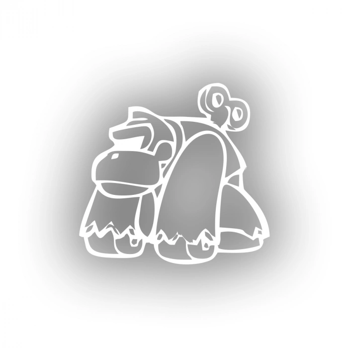 Goril Sticker 17x17 Cm Beyaz