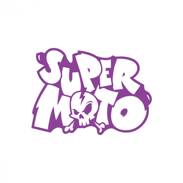 Super Moto Sticker 17x17 Cm Mor