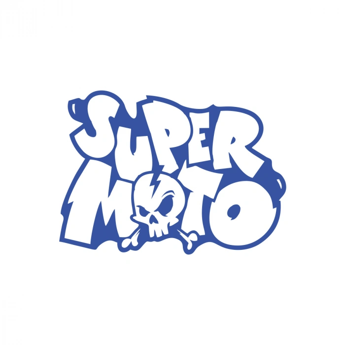 Super Moto Sticker 17x17 Cm Mavi