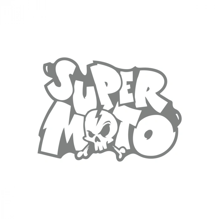 Super Moto Sticker 17x17 Cm Gri