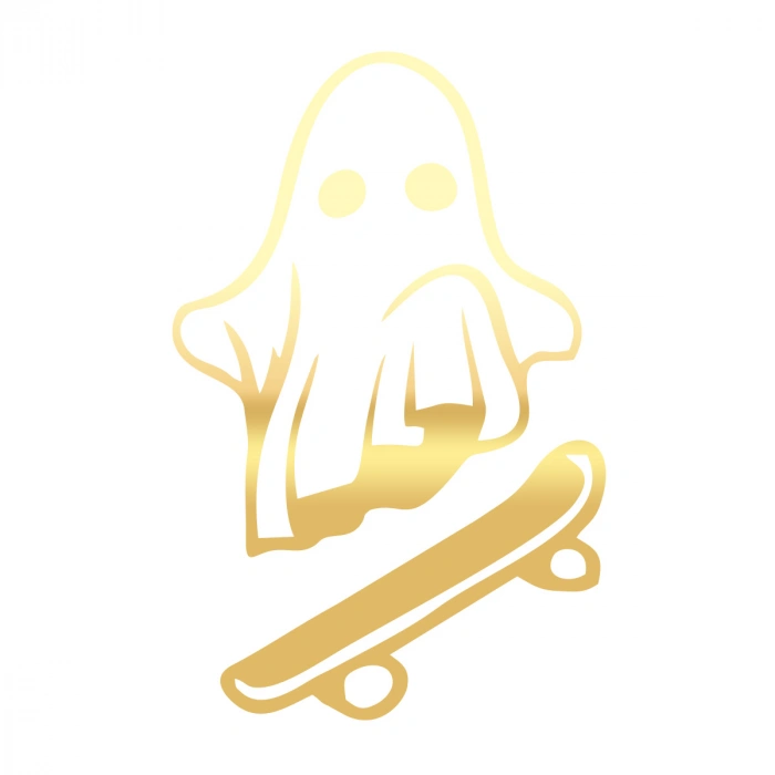 Kayak Yapan Hayalet Sticker 17x17 Cm Gold