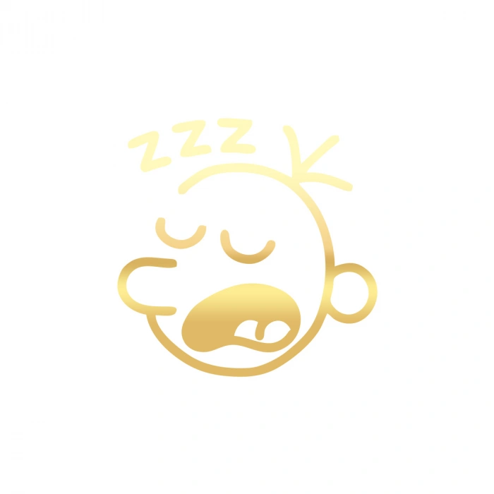 Zzz Uyuyan Surat Sticker 17x17 Cm Gold