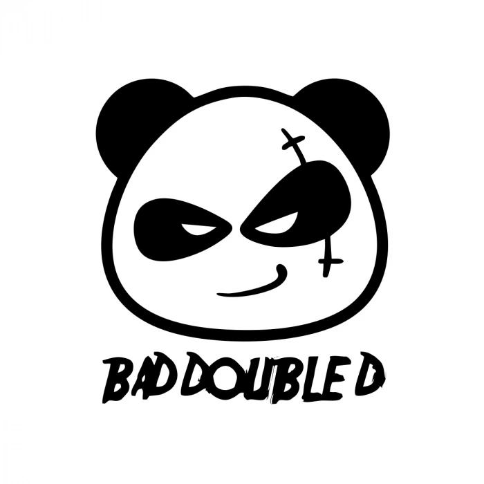 Kötü Panda Sticker 17x17 Cm Siyah