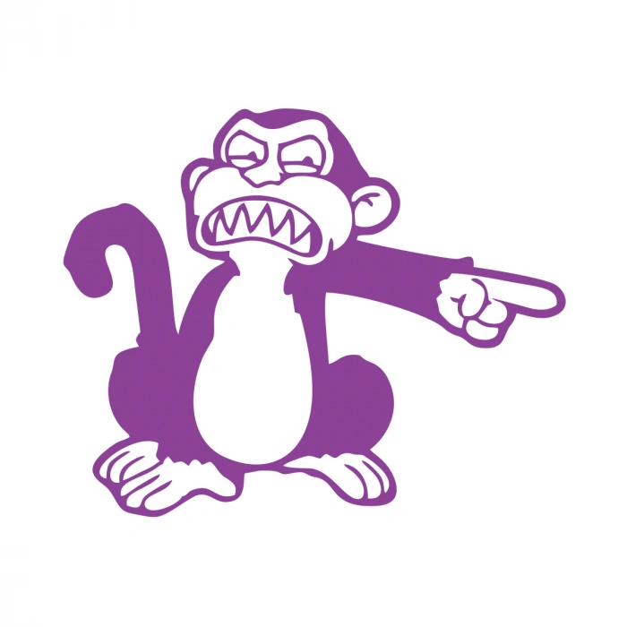 Maymun Sticker 17x17 Cm Mor