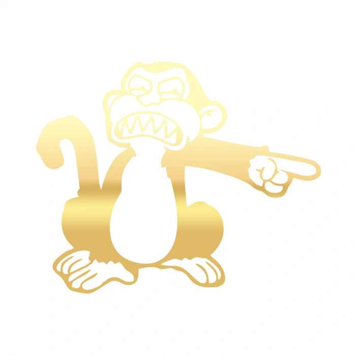 Maymun Sticker 17x17 Cm Gold