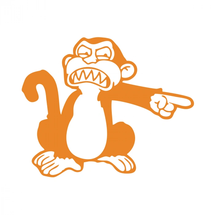 Maymun Sticker 17x17 Cm Turuncu