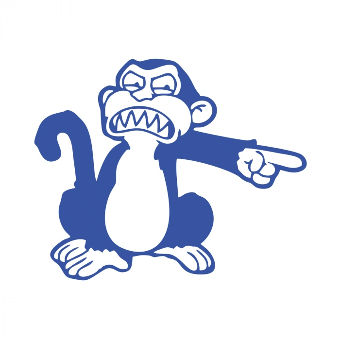 Maymun Sticker 17x17 Cm Mavi