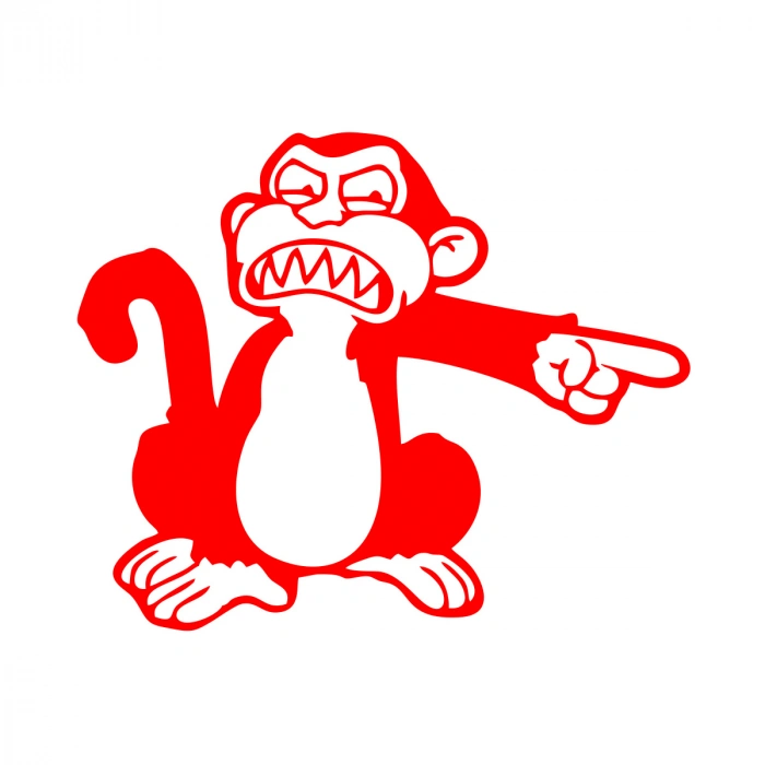 Maymun Sticker 17x17 Cm Kırmızı