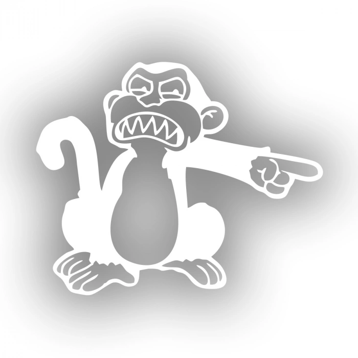 Maymun Sticker 17x17 Cm Beyaz