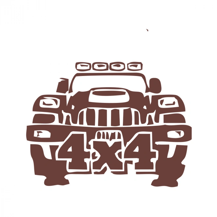 4x4 Off Road Jeep  Sticker 17x17 Cm Kahverengi