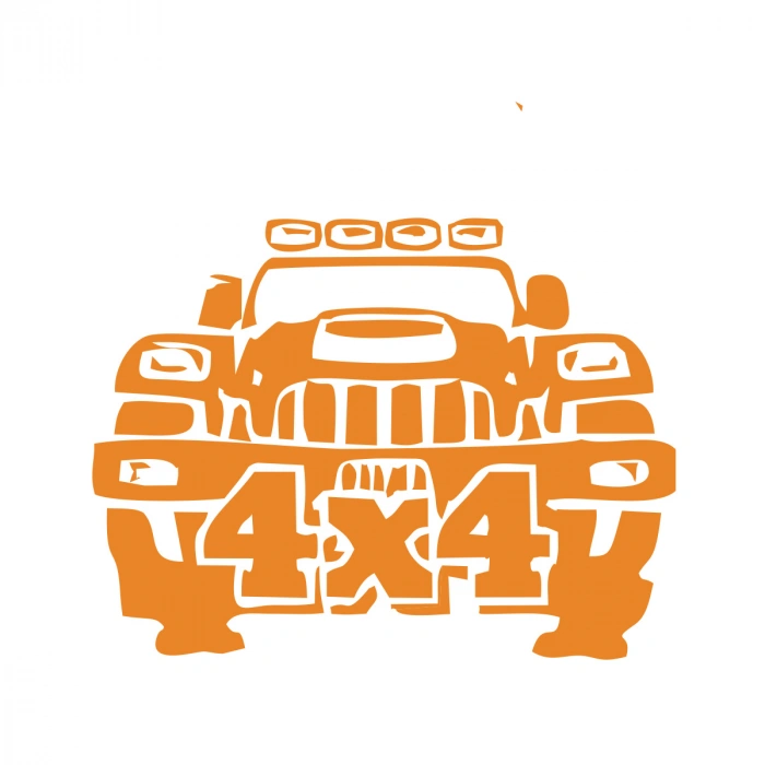 4x4 Off Road Jeep  Sticker 17x17 Cm Turuncu