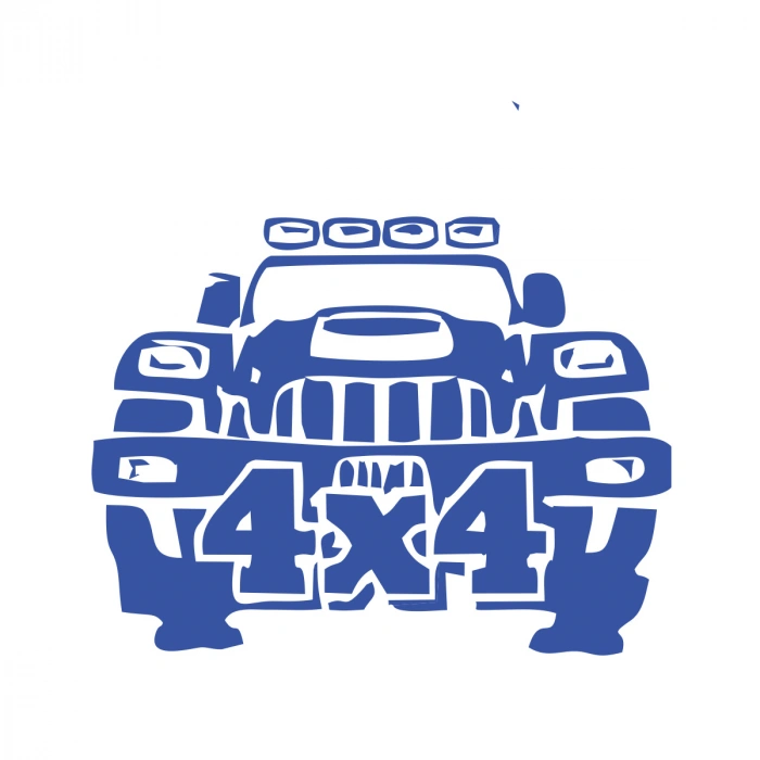 4x4 Off Road Jeep  Sticker 17x17 Cm Mavi