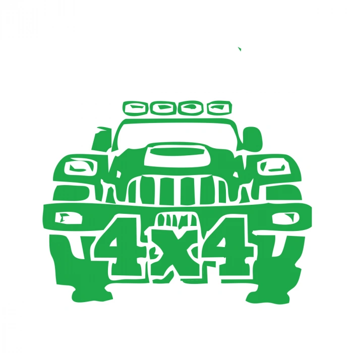4x4 Off Road Jeep  Sticker 17x17 Cm Yeşil