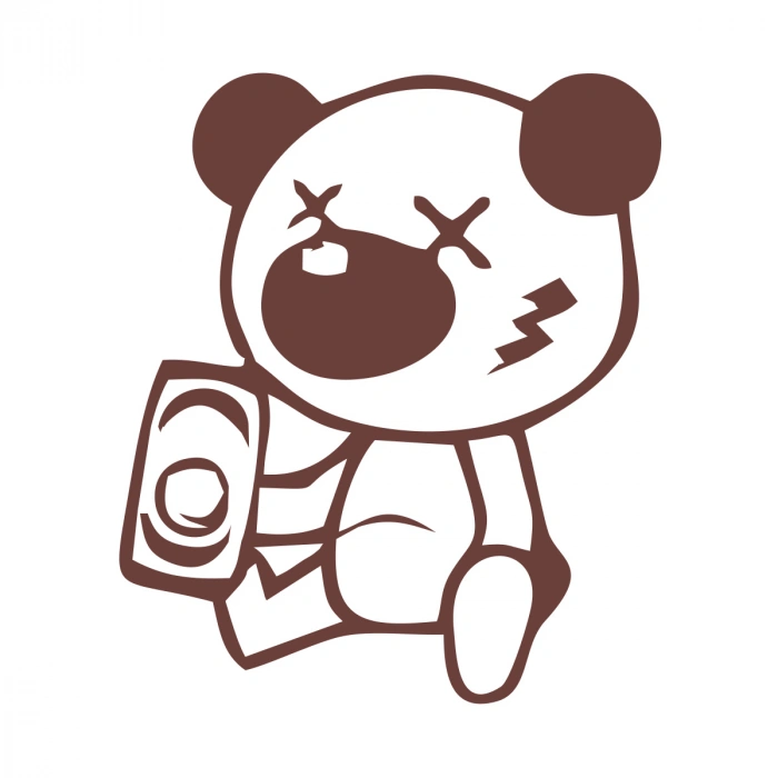 Sarhoş Panda Sticker 17x17 Cm Kahverengi