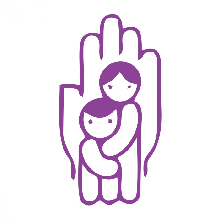 Çocukları Koru Sticker 17x17 Cm Mor