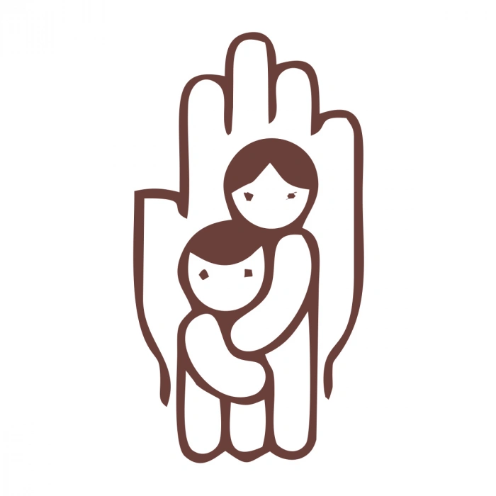 Çocukları Koru Sticker 17x17 Cm Kahverengi