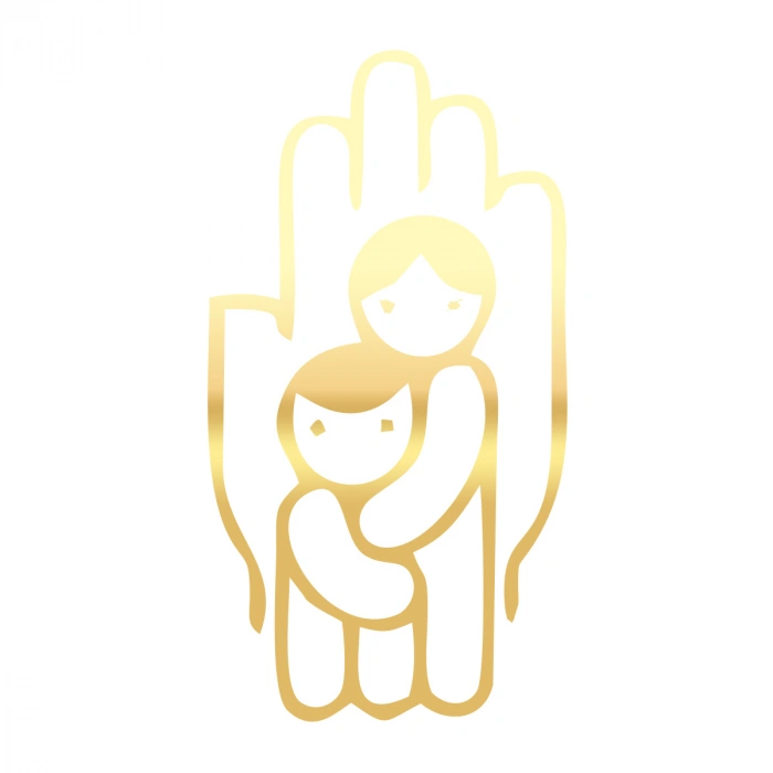 Çocukları Koru Sticker 17x17 Cm Gold