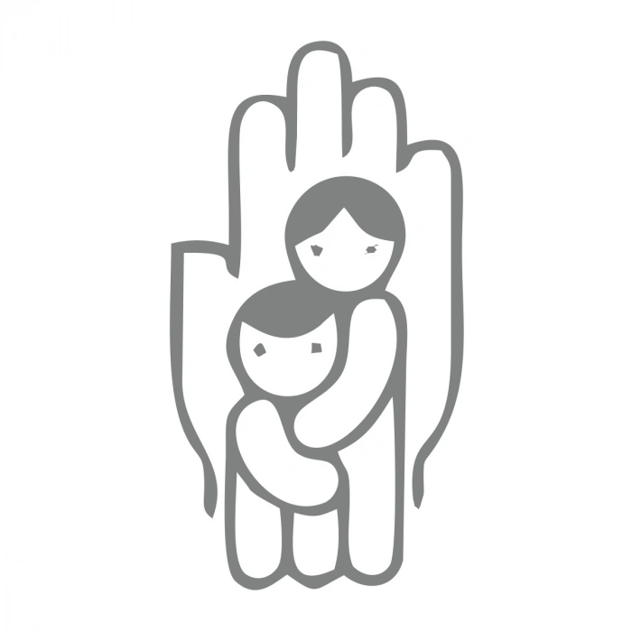 Çocukları Koru Sticker 17x17 Cm Gri