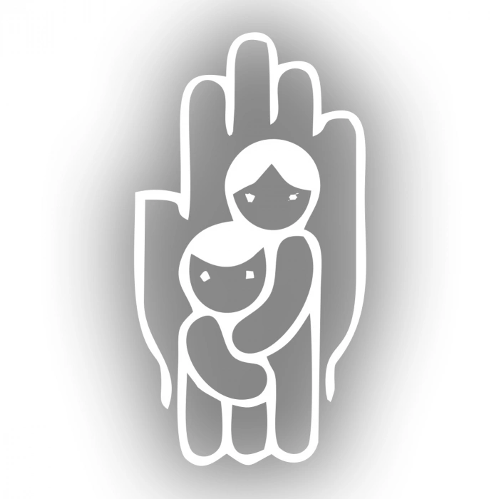 Çocukları Koru Sticker 17x17 Cm Beyaz