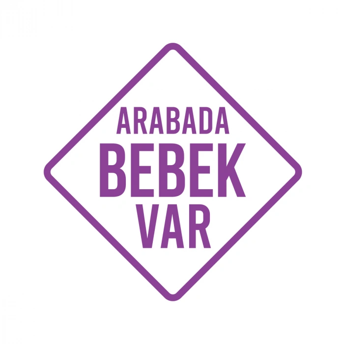 arabada Bebek Var Sticker 17x17 Cm Mor