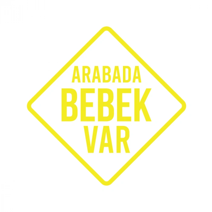 arabada Bebek Var Sticker 17x17 Cm Sarı
