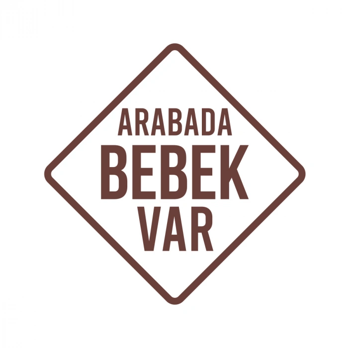 arabada Bebek Var Sticker 17x17 Cm Kahverengi