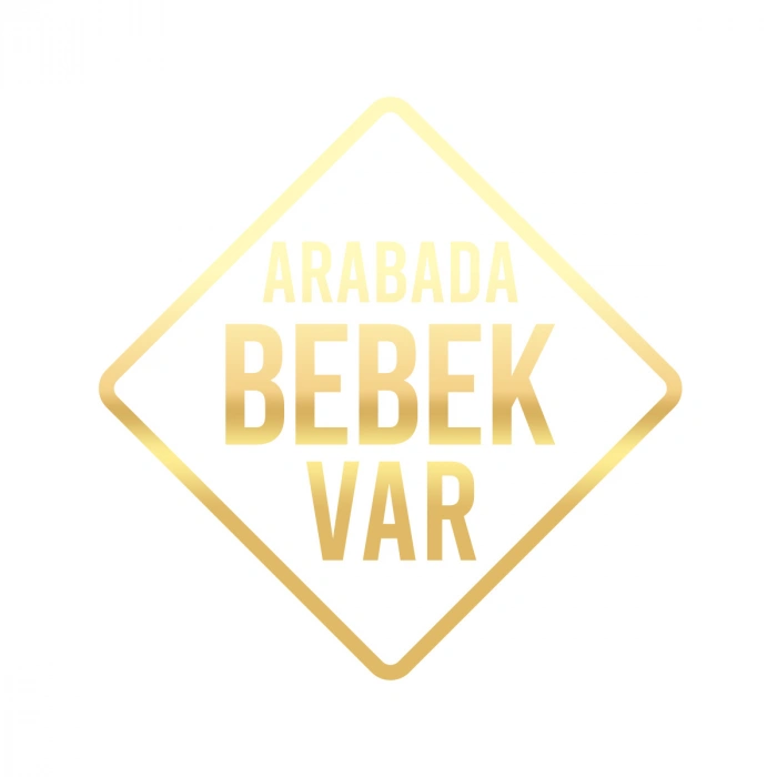 arabada Bebek Var Sticker 17x17 Cm Gold