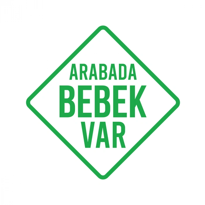 arabada Bebek Var Sticker 17x17 Cm Yeşil